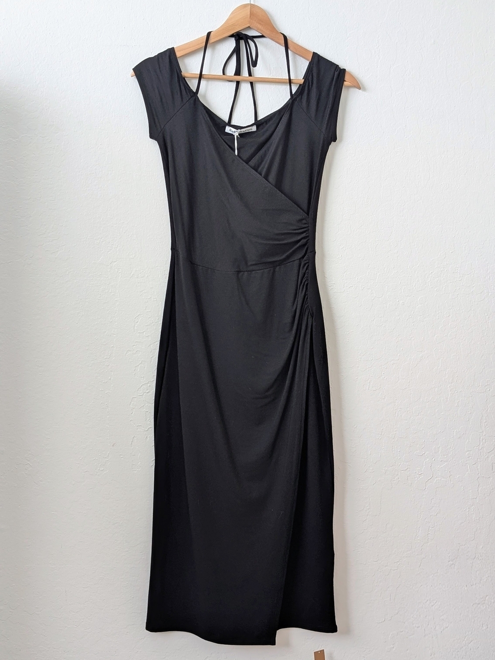 NWT Reformation Black Knit Kirah Midi Dress Black Sz Small